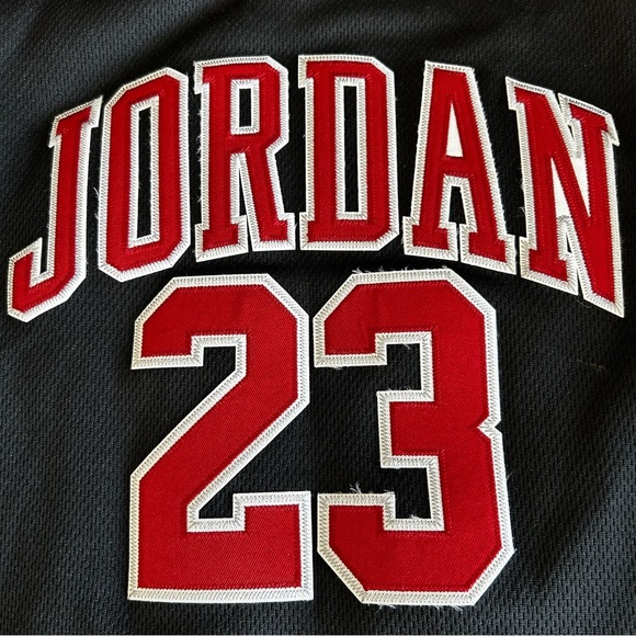 Jordan Black Basketball Dress Jersey with Red and White Trim - Picture 2 of 8